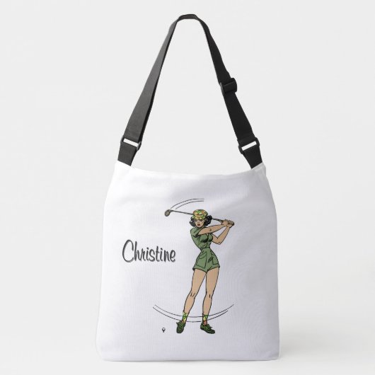 Warm Up voor Golfen Personal Lady Golfer Crossbody Tas (Voorkant)