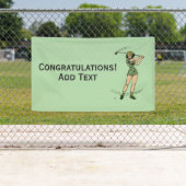 Warm Up voor Golfen Personal Lady Golfer Green Spandoek (Insitu)