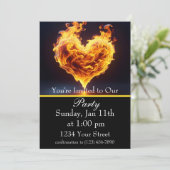 Warm uw avond op: Sissende vuurfeest! Kaart (Staand voorkant)