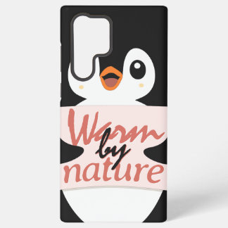 Warm van nature: Aardige pinguïn met speelse tekst Samsung Galaxy Hoesje