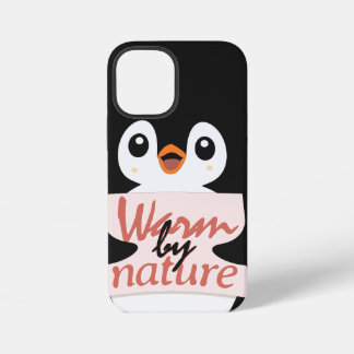 Warm van nature: Schattige Pinguïn met Speelse Tek iPhone 12 Mini Hoesje