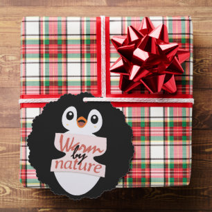 Warm van nature: Schattige Pinguïn met Speelse Tek Ornament Kaart