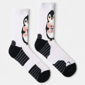 Warm van nature: Schattige Pinguïn met Speelse Tek Sokken (Rechts)