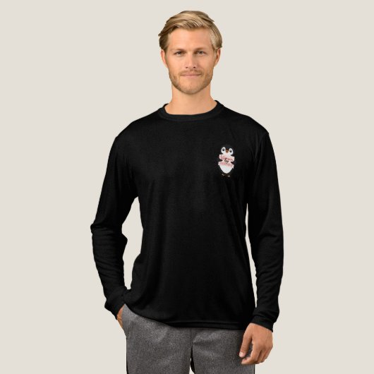 Warm van nature: Schattige pinguïn met speelse tek Tri-Blend Shirt (Voorkant)