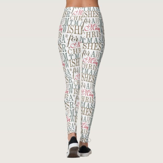 Warm Vermaakt Typografie Red/Green/White ID589 Leggings (Achterkant)