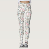 Warm Vermaakt Typografie Red/Green/White ID589 Leggings (Voorkant)