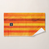 Warm verweerd Sinaasappel rode strepen Monogram Bad Handdoek (Handdoek)