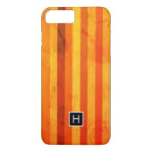 Warm verweerd Sinaasappel rode strepen Monogram Case-Mate iPhone Case (Achterkant)