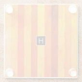 Warm verweerd Sinaasappel rode strepen Monogram Glazen Onderzetter (Achterkant)