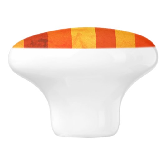 Warm verweerd Sinaasappel rode strepen Monogram Keramische Knop (Zijkant)