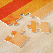 Warm verweerd Sinaasappel rode strepen Monogram Legpuzzel (Zijkant)