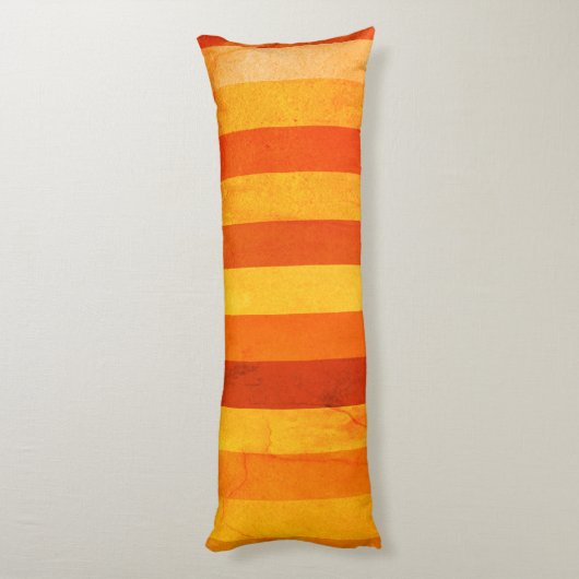 Warm verweerd Sinaasappel rode strepen Monogram Lichaamskussen (Achterkant (Verticaal))