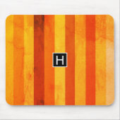 Warm verweerd Sinaasappel rode strepen Monogram Muismat (Voorkant)