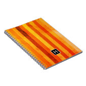 Warm verweerd Sinaasappel rode strepen Monogram Notitieboek (Rechterzijde)