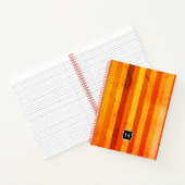 Warm verweerd Sinaasappel rode strepen Monogram Notitieboek (Binnen)