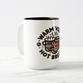 Warm Vibes Tweekleurige Koffiemok (Voorkant links)