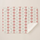 Warm Vintage Red & Cream Pattern Sherpa Deken (Voorkant (horizontaal))