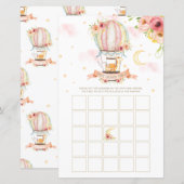 Warm vliegtuig ballondieren Baby shower Bingo Game (Voorkant / Achterkant)