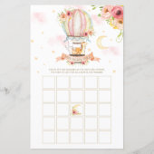 Warm vliegtuig ballondieren Baby shower Bingo Game (Voorkant)