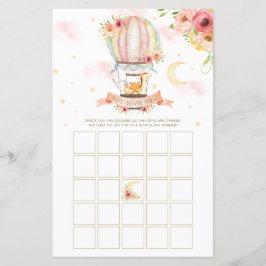 Warm vliegtuig ballondieren Baby shower Bingo Game