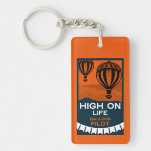 Warm vliegtuig ballonpiloot sleutelhanger