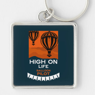 Warm vliegtuig ballonpiloot sleutelhanger