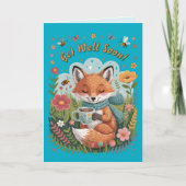 Warm & vrolijk Gezellig Woodland Fox Get Well Soon Kaart (Voorkant)