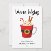 Warm Wasting met kerst Caca Mok Vat Holiday Card Feestdagenkaart (Voorkant)
