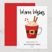 Warm Wasting met kerst Caca Mok Vat Holiday Card Feestdagenkaart (Voorkant / Achterkant)