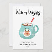 Warm Wasting met kerst Caca Mok Vat Holiday Card Feestdagenkaart (Voorkant)
