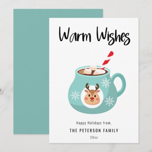 Warm Wasting met kerst Caca Mok Vat Holiday Card Feestdagenkaart (Voorkant / Achterkant)