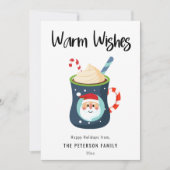 Warm Wasting met kerst Caca Mok Vat Holiday Card Feestdagenkaart (Voorkant)