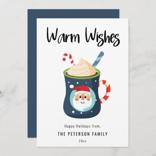 Warm Wasting met kerst Caca Mok Vat Holiday Card Feestdagenkaart (Voorkant / Achterkant)
