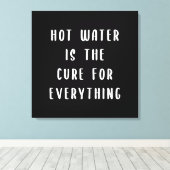 Warm water is de remedie voor alles canvas afdruk (Insitu (Houten vloer))