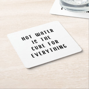 Warm water is de remedie voor alles kartonnen onderzetters