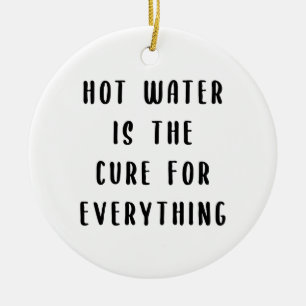 Warm water is de remedie voor alles keramisch ornament