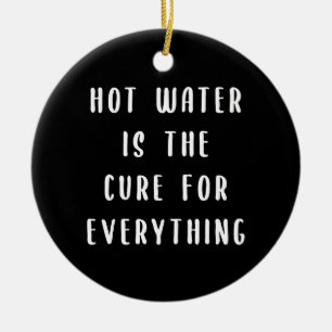 Warm water is de remedie voor alles keramisch ornament