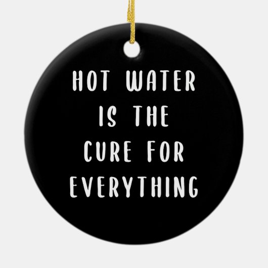 Warm water is de remedie voor alles keramisch ornament (Achterkant)