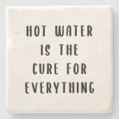 Warm water is de remedie voor alles stenen onderzetter (Voorkant)