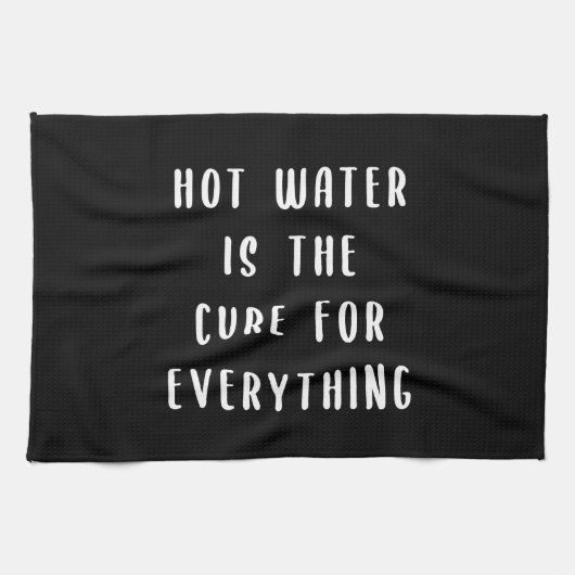 Warm water is de remedie voor alles theedoek (Horizontaal)