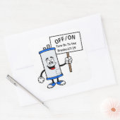 Warm water verwarmer teken vierkante sticker (Envelop)