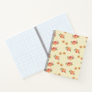 Warm Watercolor Bloem Grafiekpapier Notitieboek