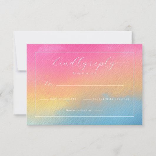 Warm Watercolor Gradient Invitation RSVP Kaartje (Voorkant)