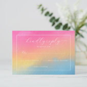 Warm Watercolor Gradient Invitation RSVP Kaartje (Staand voorkant)