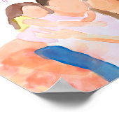 Warm Waterverf Familie Liefde Poster (Hoek)