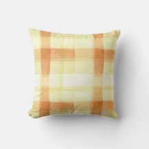 Warm Waterverf Oranje Plaid Sierkussen