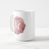 Warm Waterverfkwast Monogram Koffiemok (Voorkant links)