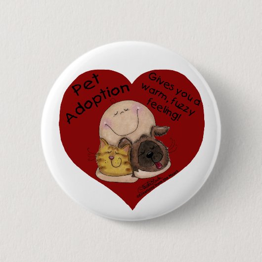 Warm, wazig gevoel! Hart Ronde Button 5,7 Cm (Voorkant)