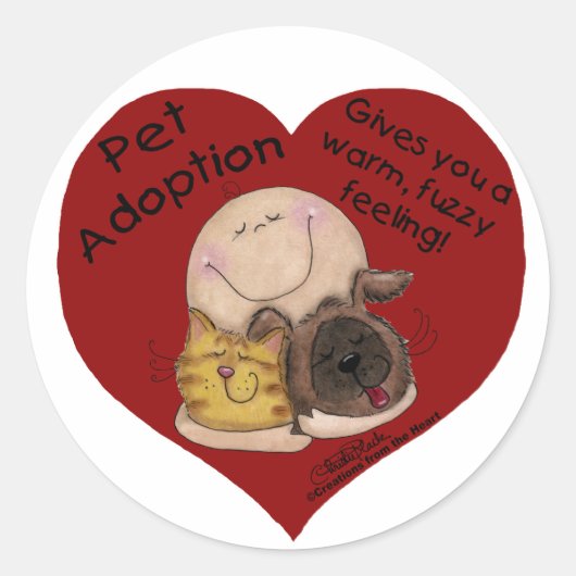 Warm, wazig gevoel! Hart Ronde Sticker (Voorkant)