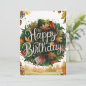 Warm Weinig Seizoen Herfst Herfst Gelukkige Verjaa Kaart (Staand voorkant)